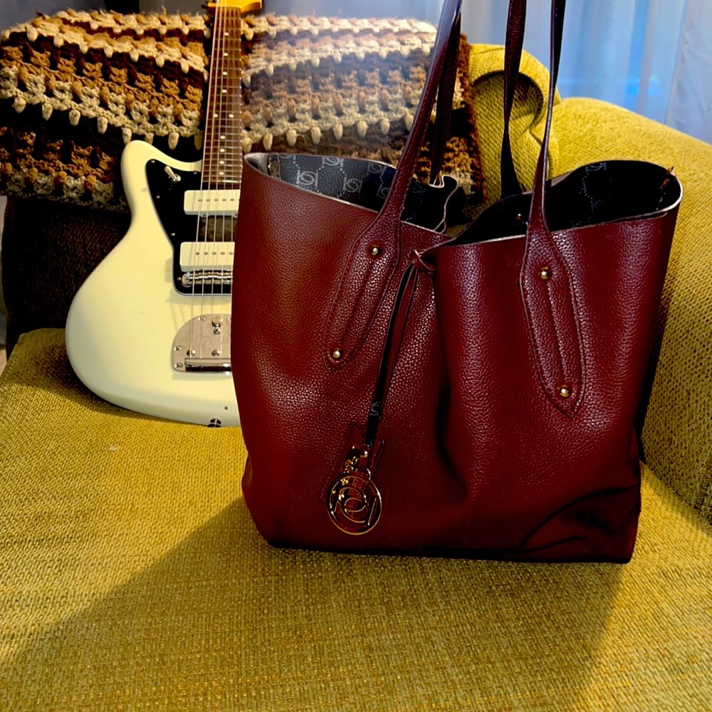 Bebe leather large shoulder bag tote